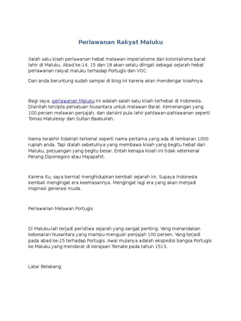 Perlawanan Rakyat Maluku | PDF