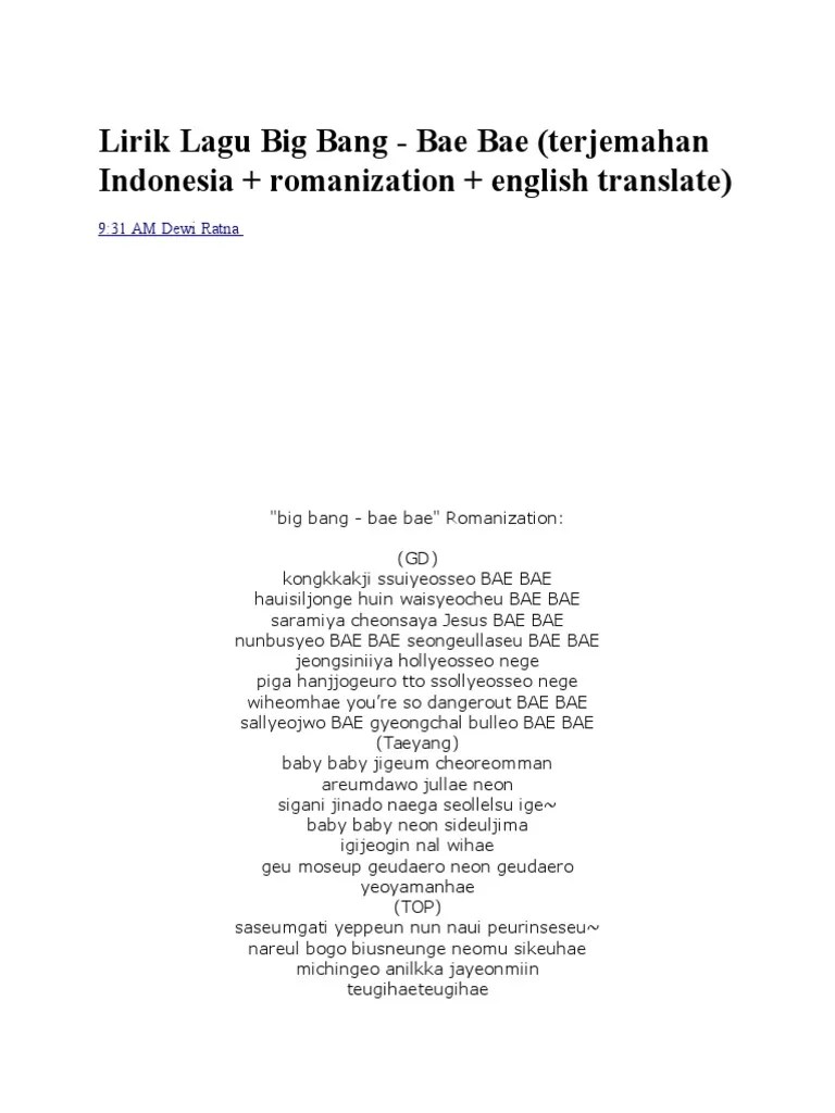 Lirik Lagu Big Bang | PDF