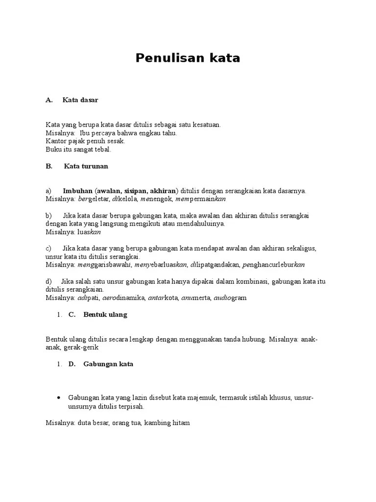 Penulisan Kata | PDF