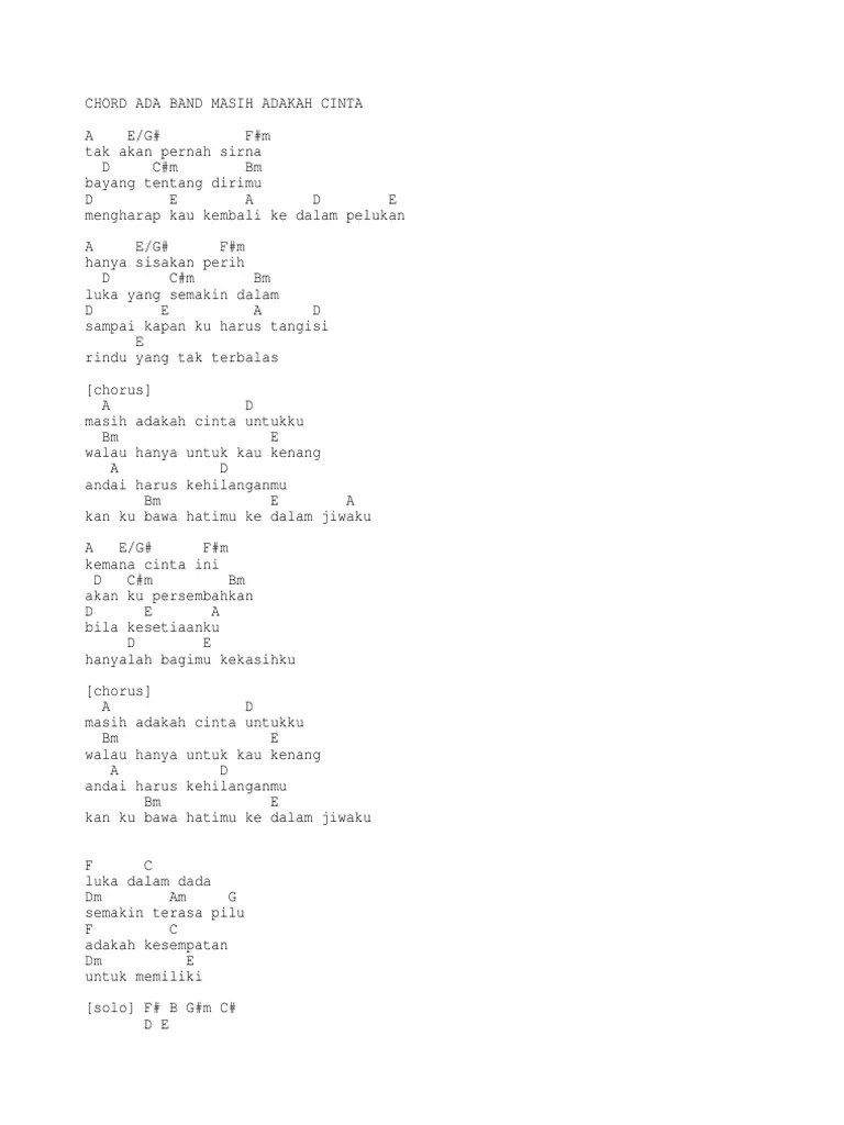 D e a d e mengharap kau kembali ke dalam pelukan Kumpulan Chord Kunci Gitar Indonesia Mudah Dan Terupdate Kunci Gitar Lagu Anji Dia Chordtela