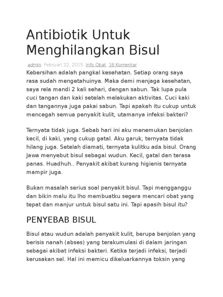 Antibiotik Untuk Menghilangkan Bisul | PDF