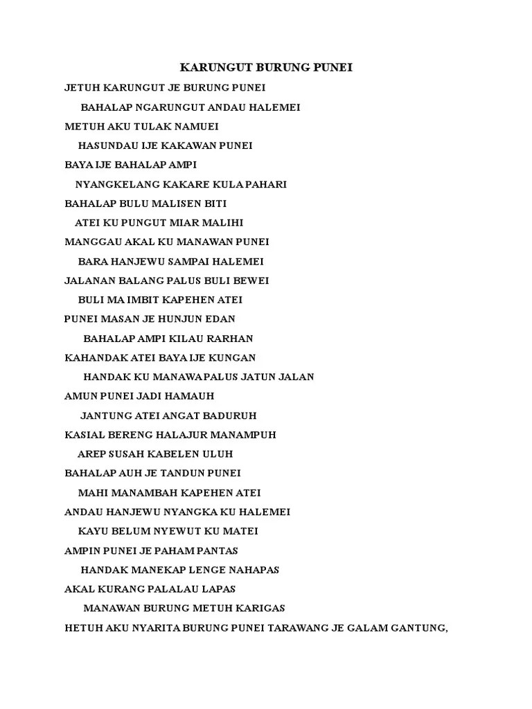 Karungut Burung Punei | PDF