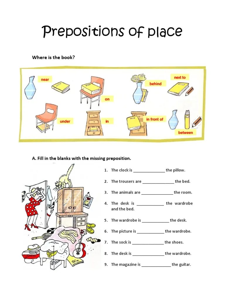 prepositions of place worksheet