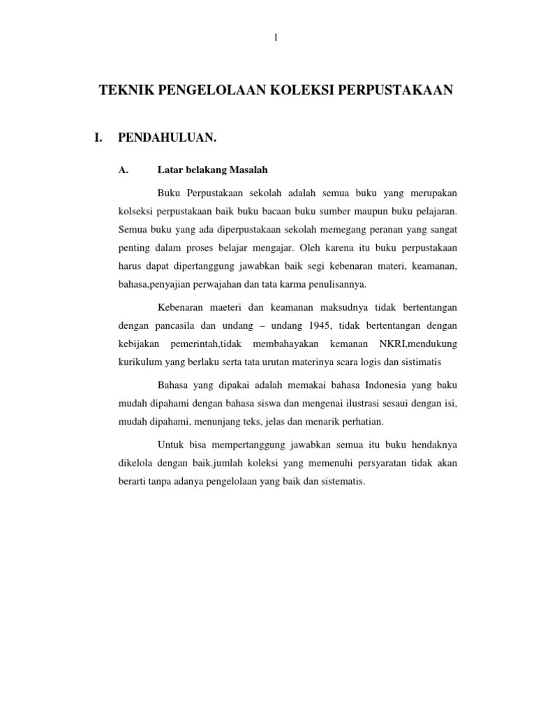 Pedoman Teknis Pengelolaan Koleksi Perpustakaan | PDF
