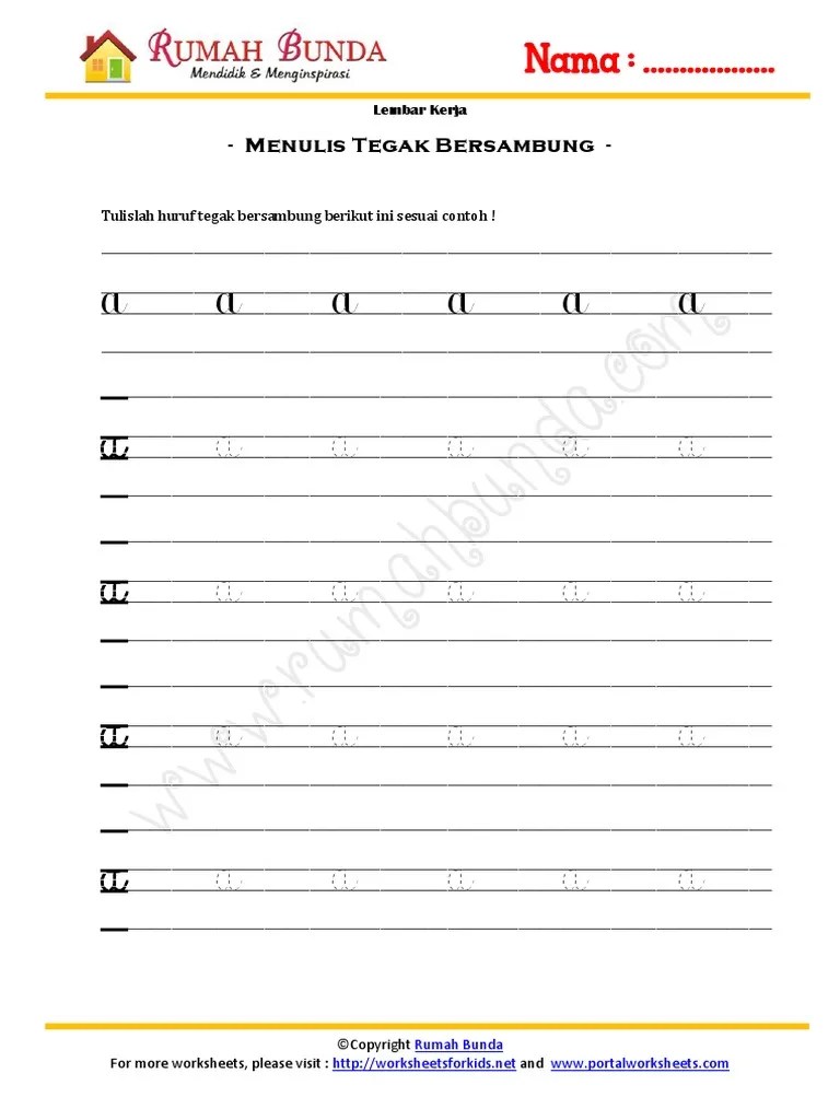 Sahabat tinggal download pada link link yang admin sediakan dibawah. Menulis Tegak Bersambung A C Pdf
