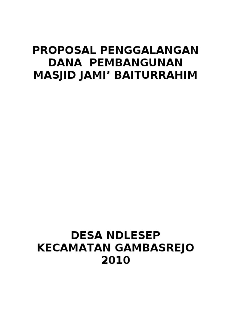 Rancapanggung rt.02 rw.09 desa rancapanggung kec. Contoh Proposal Pembangunan Masjid Jami Pigura