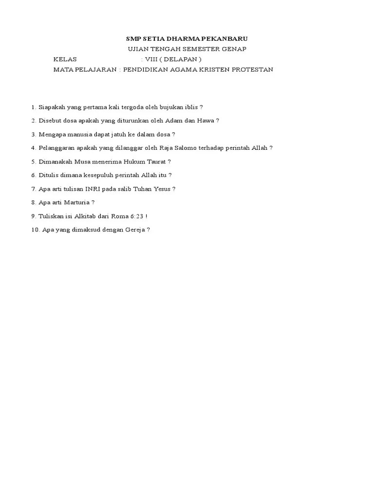 10 Perintah Allah Dalam Kristen Protestan