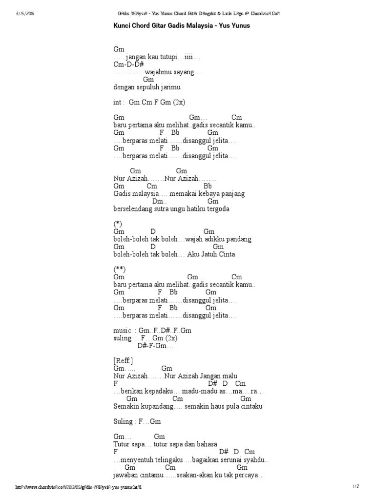 Ingin hilang ingatan chords by rocket rockers for guitar, ukulele, and piano !! Gadis Malaysia Yus Yunus Chord Gitar Dangdut Lirik Lagu At Chordvisa Pdf