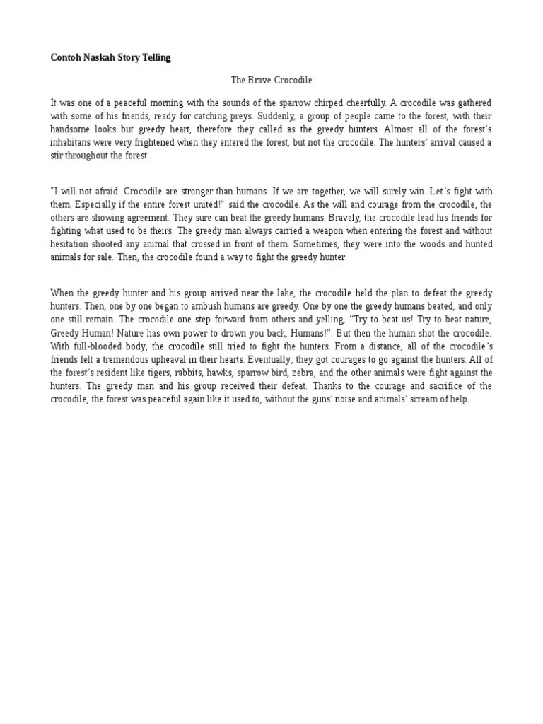 Contoh Naskah Story Telling | PDF | Crocodile | Hunting