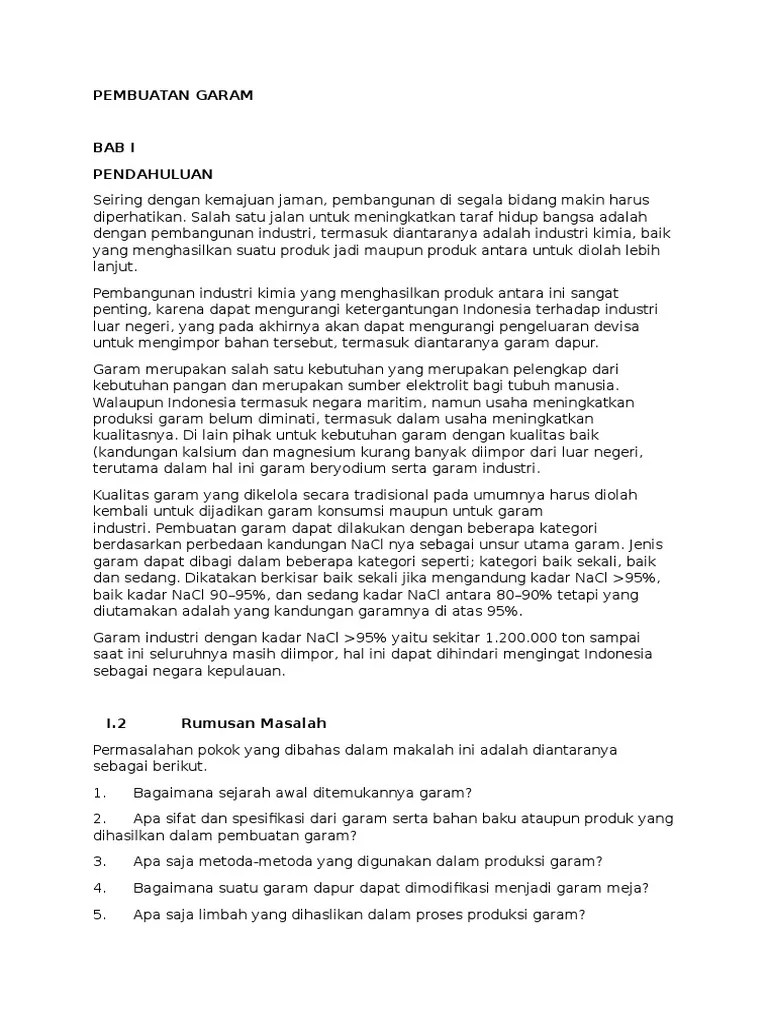 Pembuatan Garam | PDF