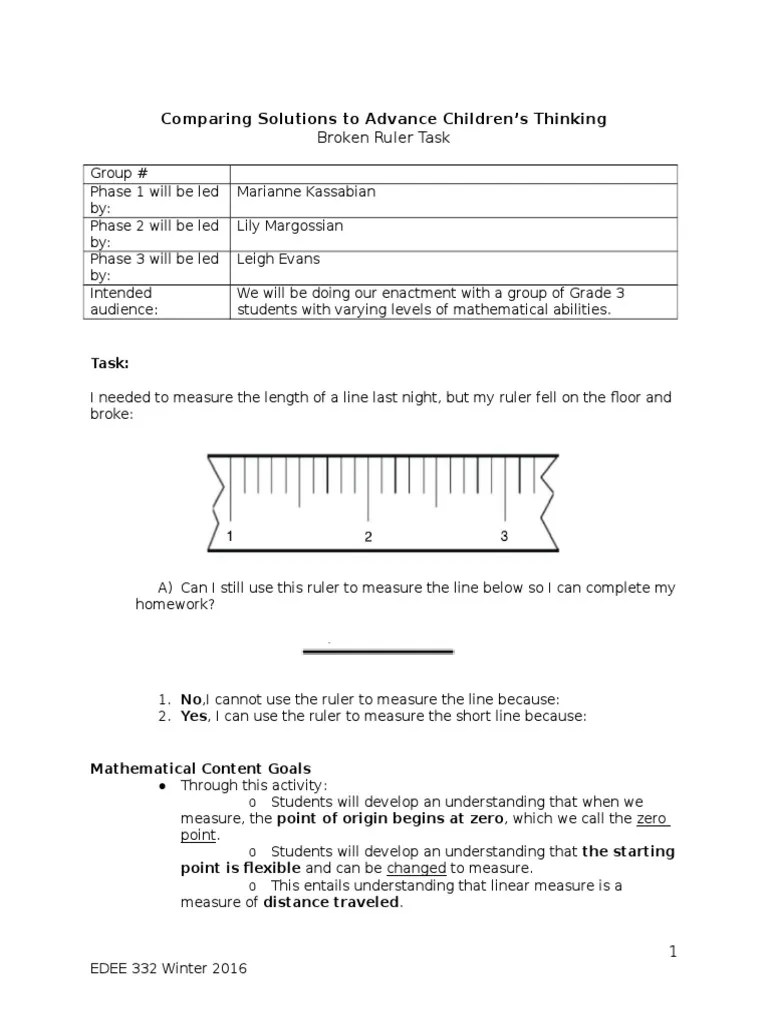 broken ruler protocol cognitive science psychology