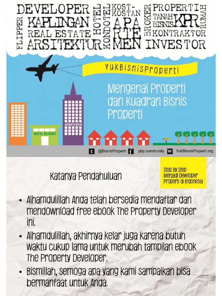 Salah satu jenis bisnis properti yang mungkin bisa anda coba adalah flip properti. Free Ebook Yukbisnisproperti Mengenal Properti Dan Kuadran Bisnis Properti Pdf