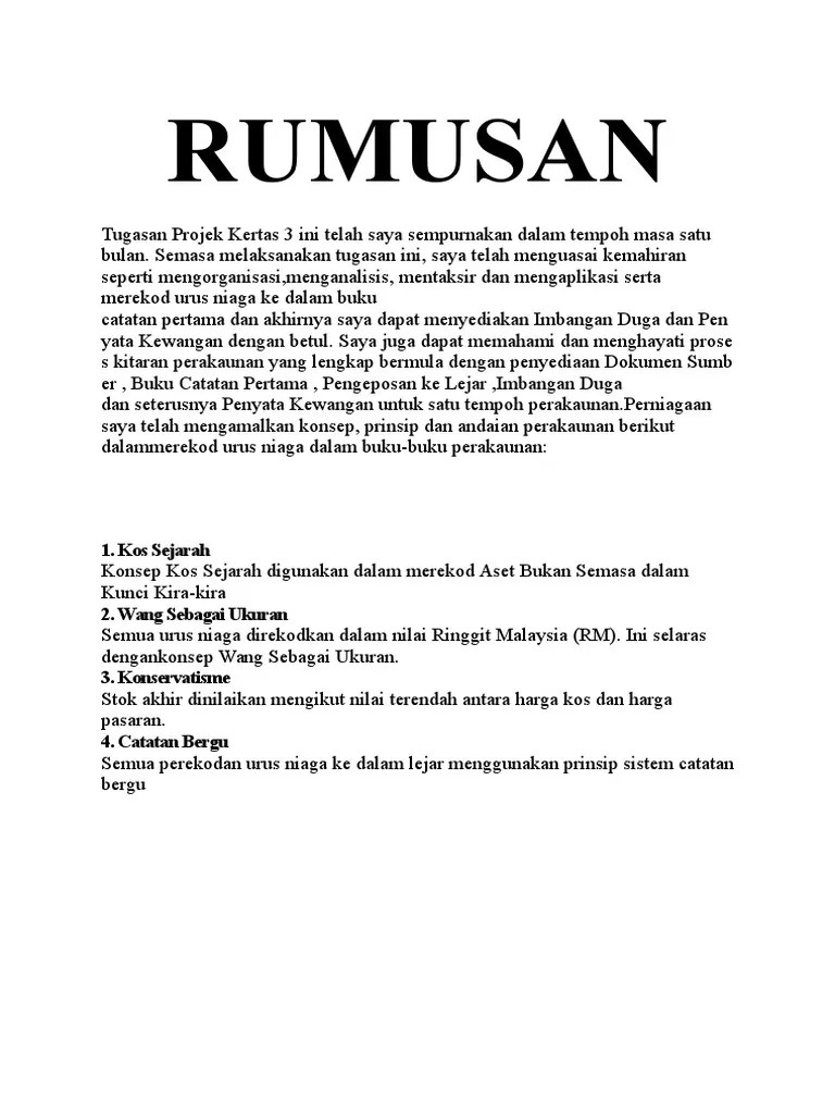 Contoh cadangan kajian mengikut tema; Rumusan Kerja Kursus Akaun Pdf