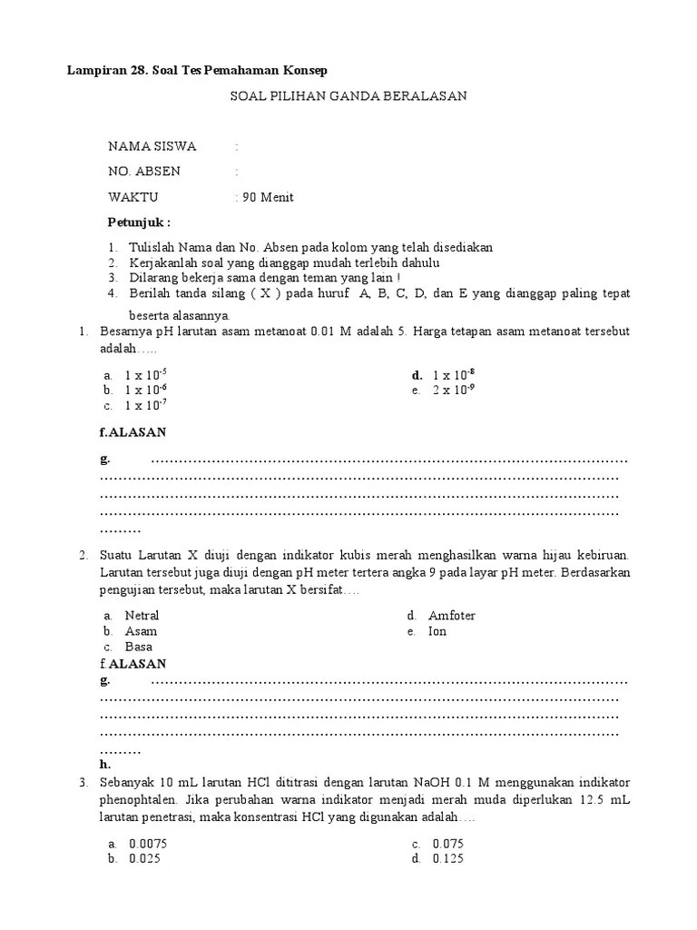 Rangkuman materi bab subjunctive disertai contoh soal dan jawaban berikut video pembelajaran. Soal Pilihan Ganda Beralasan Pdf