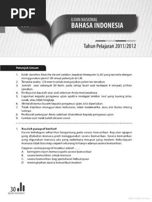 Seyogyanya, un mulai ditiadakan mulai tahun pelajaran 2020/2021 tetapi. Soal Un Smp Bahasa Indonesia 2011 2012 Pdf
