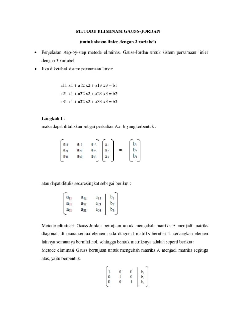 Metode Gauss Jordan Manual | PDF