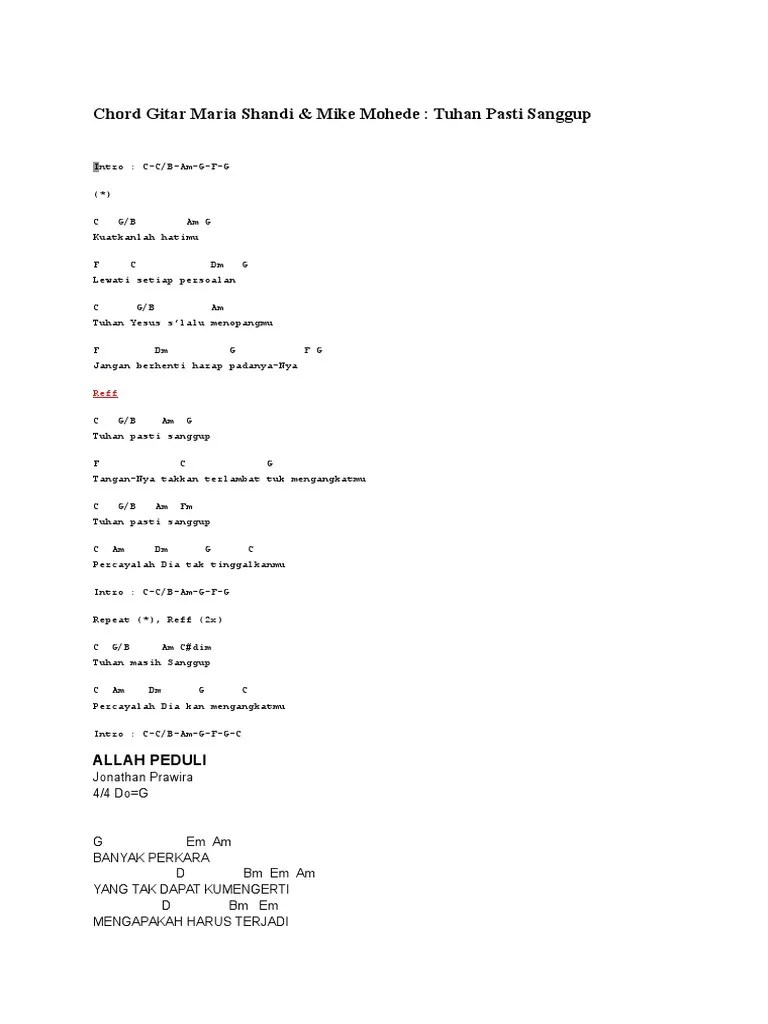 Chord Gitar Lagu Allah Peduli – Rasanya