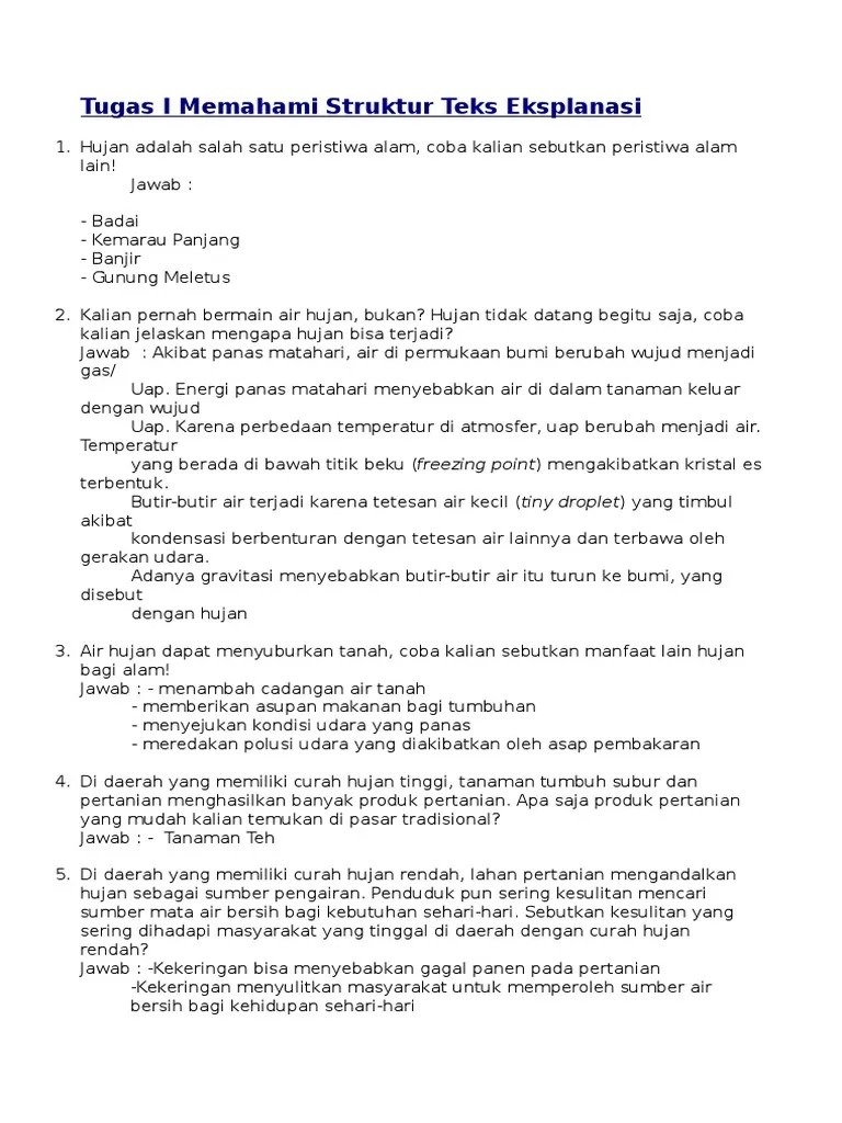 Perbedaan Struktur Teks Siklus Hidrologi Dan Banjir - Berbagai Struktur