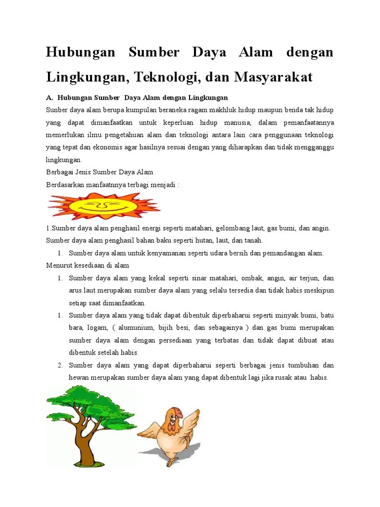 Hubungan Sumber Daya Alam Dengan Lingkungan | PDF
