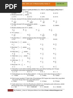 Maybe you would like to learn more about one of these? Soal Uas Matematika Kelas 5 Sd Pdf