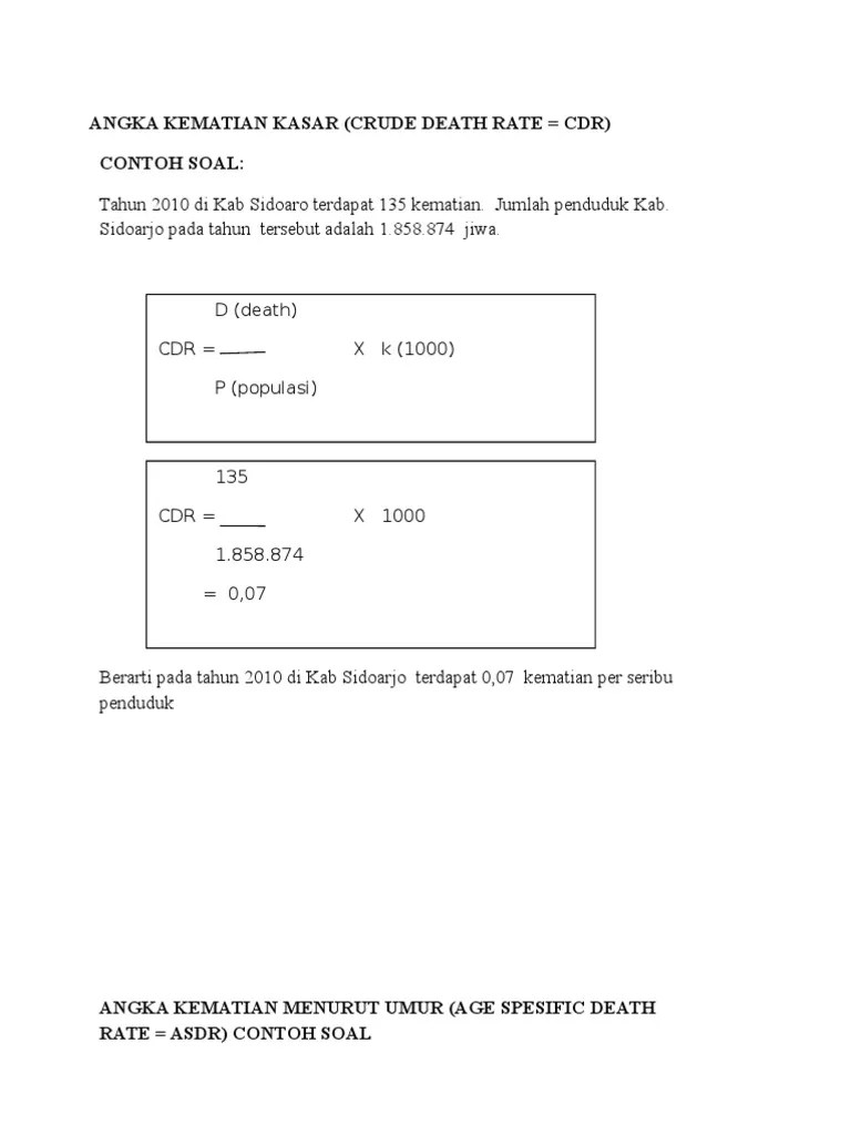Latihan Soal Demografi | PDF