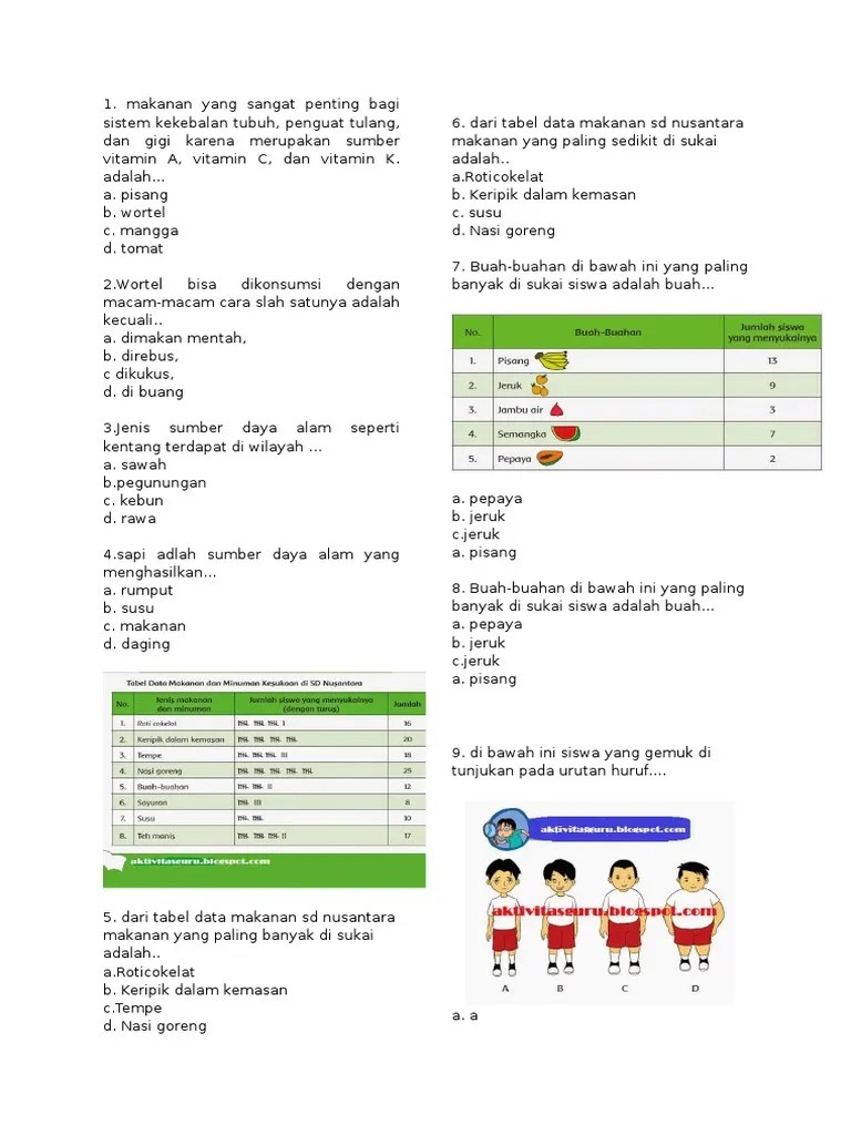 Guru harus memiliki perangkat pembelajaran yang … Soal Tematik Tema 9 Kelas 4 Sd Pdf