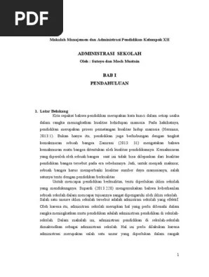 Makalah Administrasi Sekolah | PDF
