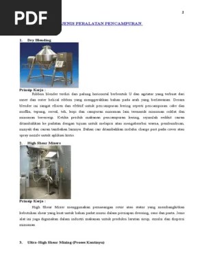 Jenis Peralatan Pencampuran | PDF