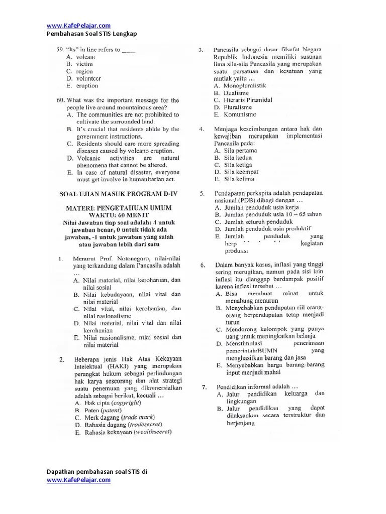 19.07.2018 · dibawah ini adalah kumpulan soal, kunci jawaban, dan pembahasan utul um ugm setiap tahun. Soal Pengetahuan Umum Stis 2016 Pdf