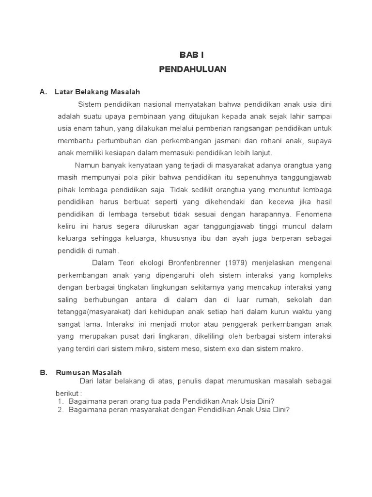 Contoh Makalah Tentang Pendidikan Anak Usia Dini