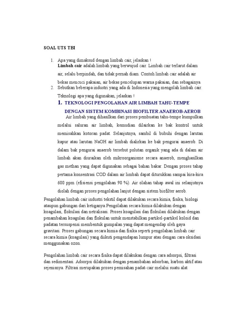 SOAL Dan Jawaban J UTS TBI | PDF