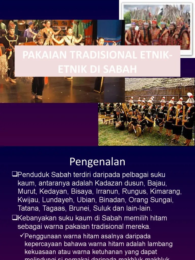 Nama pakaian tradisional kaum kadazan dusun 14 jan 2022 posting . Pakaian Tradisional Etnik Etnik Di Sabah Pdf