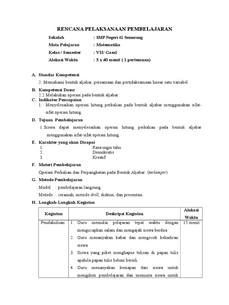 Rpp adiwiyata kelas 9 semester 2 kanal jabar from image.slidesharecdn.com we did not find results for: Contoh RPP Perkalian Bentuk Aljabar SMP
