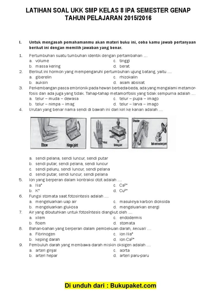 Sebagai bahan latihan menghadapi ujian uas, ukk, pat tahun pelajaran 2016/2017 saya berikan soal uas ukk pat smp/mts kelas 8 yang terbagi dalam 2 kurikulum. Soal Ukk Kelas 8 Smp Pdf Masnurul