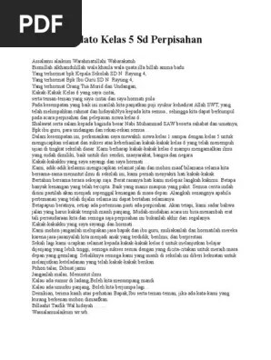 Pidato Kelas 5 SD Perpisahan | PDF