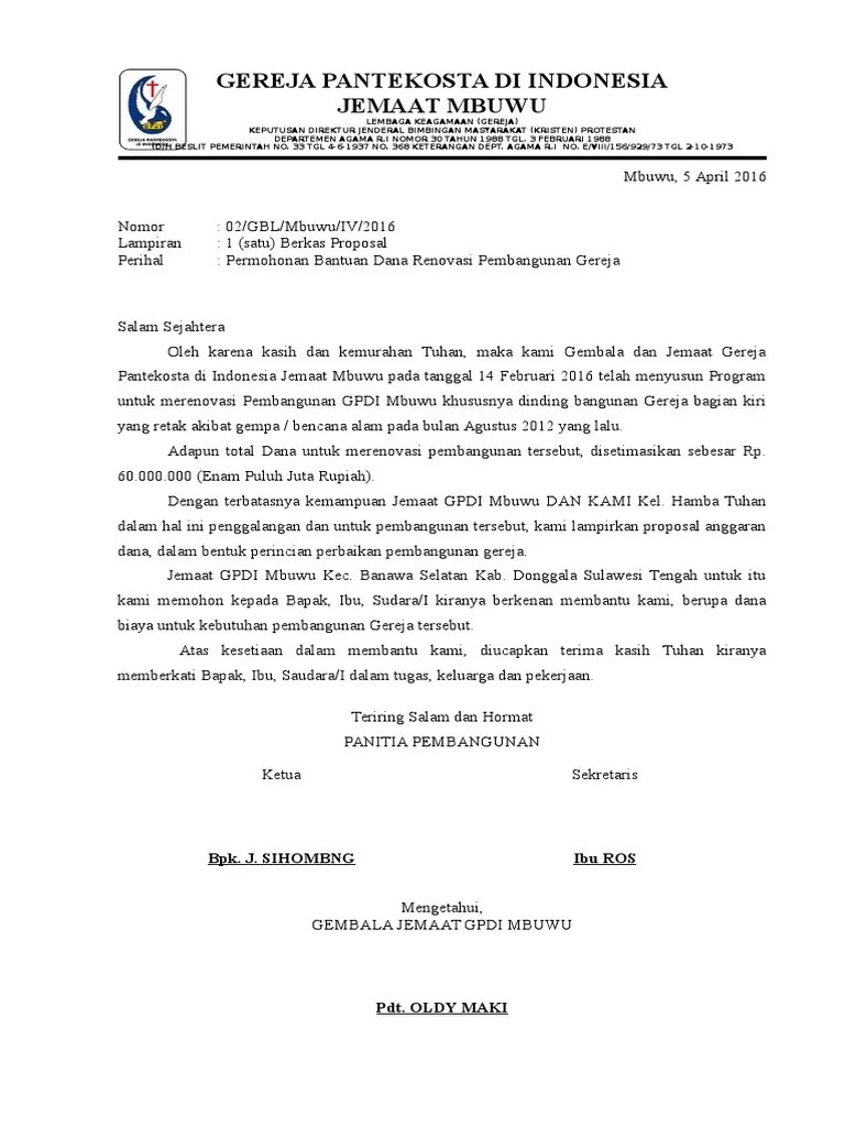 Rencana anggaran kerja pembangunan/renovasi &amp; Gereja Pantekosta Pdf