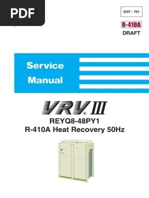 This daikin product service manual is intended for professional use only. Daikin Vrv Iii Reyq P Service Manual Pdf Leak Electrical Connector