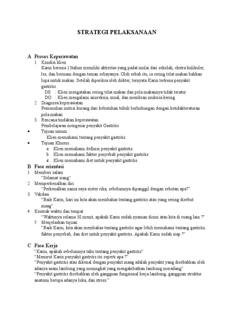 SP (Satuan Penyuluhan) Penyakit Gastritis Pada Remaja | PDF