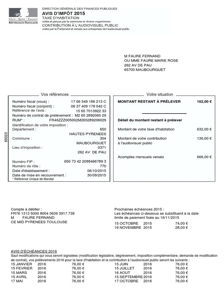 Les factures et les avis d'exportation . Avis De Non Imposition 2015