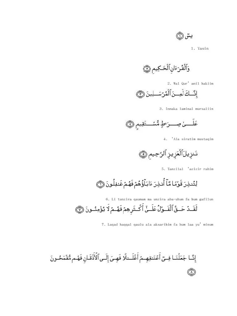 innama amruhu idza arada syaian an yaqula lahu kun fayakun (3x) fasubhanalladzi biyadihi malakuutu kulli syai&#x27;iwa ilaihi turja&#x27;uun. Surat Yasin