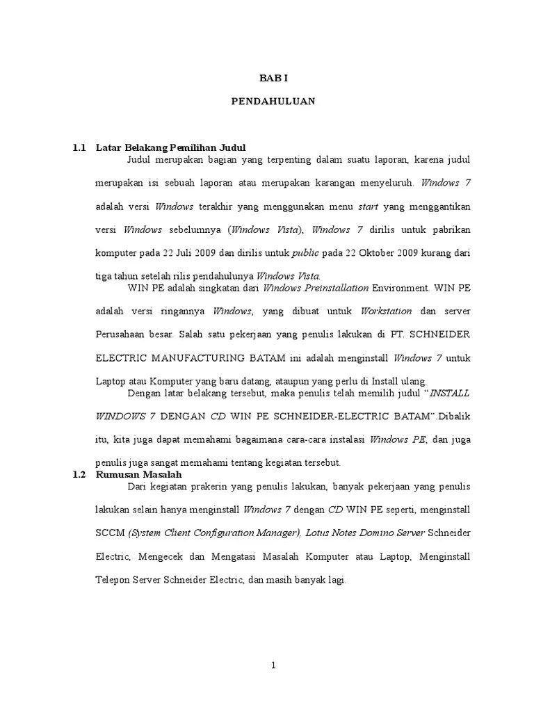 Tutorial cara install windows 7 8 10 lengkap gambar . Bab I Latar Belakang Pemilihan Judul Fix 11122015 Pdf