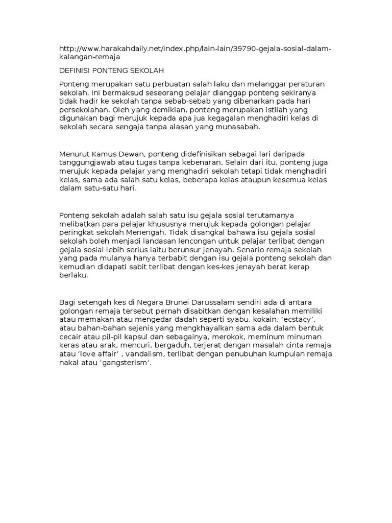 Memahami dan menyadari tentang pentingnya belajar berkelanjutan pengenalan pada disiplin. PONTENG SEKOLAH