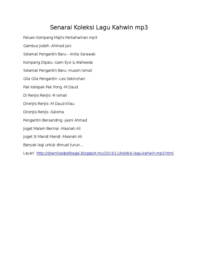 Lagu Kahwin Mp3 | PDF