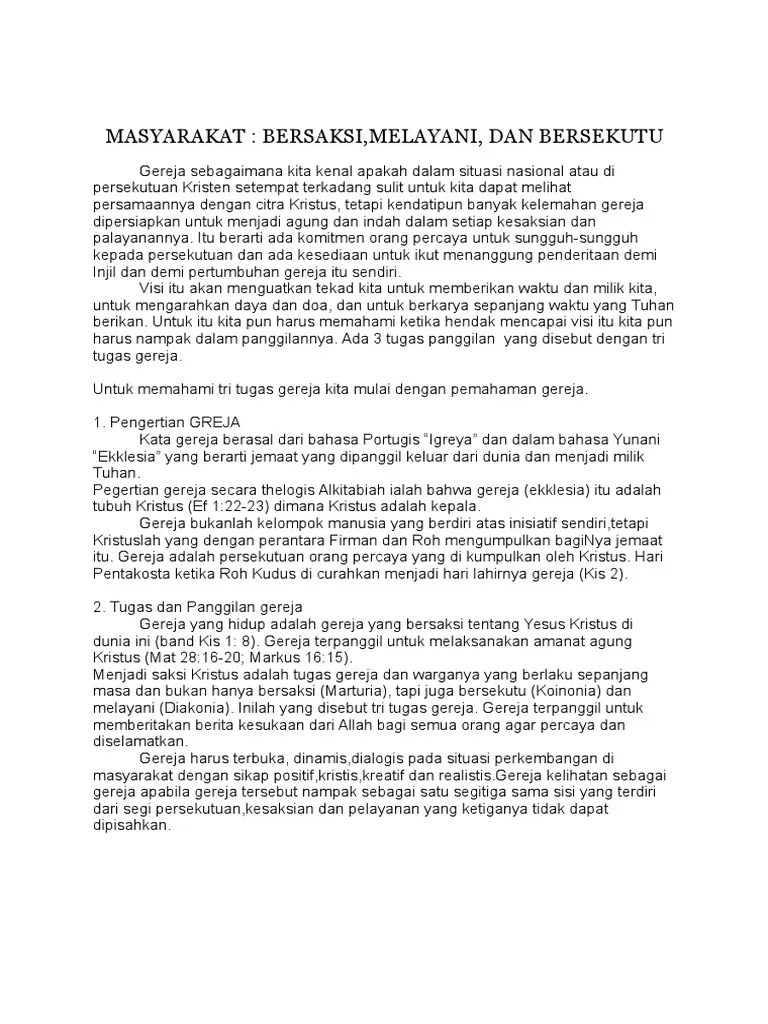 Tri Tugas Gereja | PDF