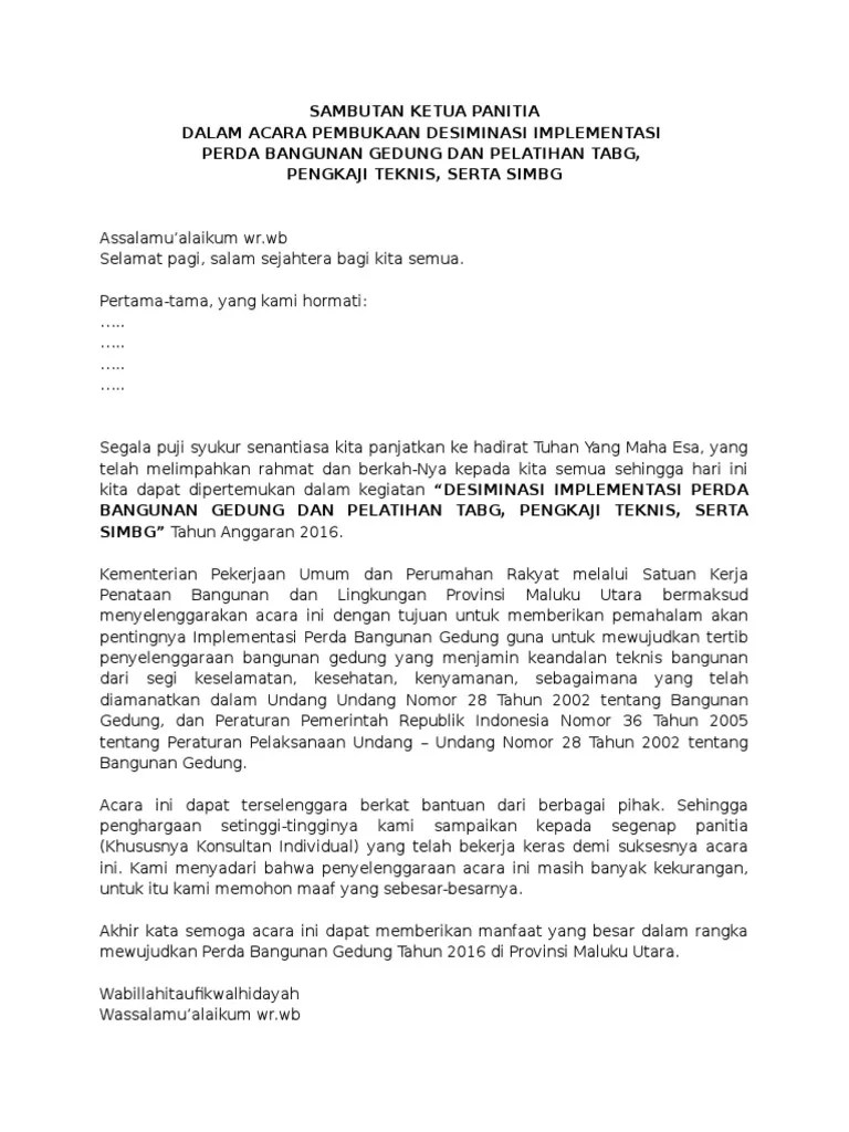 Kegiatan sosialisasi rubrik bkd online. Sambutan Ketua Panitia Pkkmb