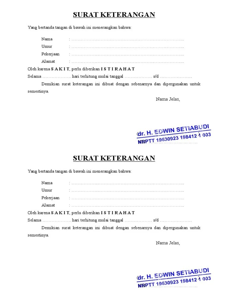Surat Dokter Bandung : Contoh Surat Dokter Kosong Bandung Contoh Surat Surat Lengkap 2020 / 15 contoh surat dokter klinik bandung yang baik dan benar 2019.