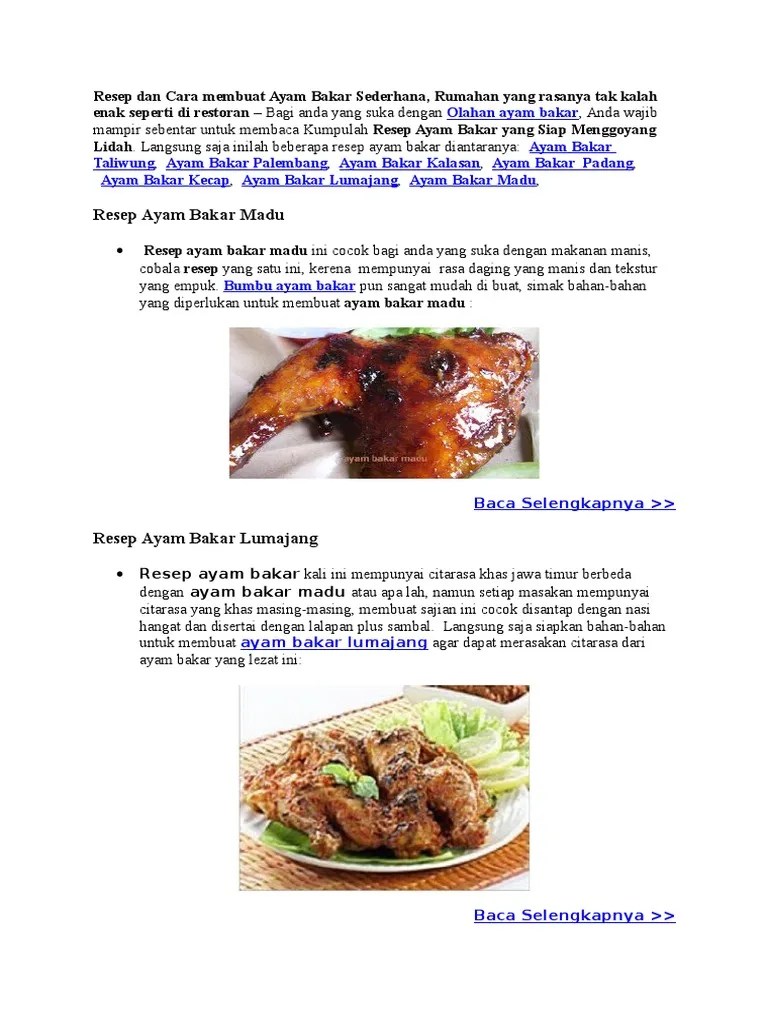 Cara membuat ayam bakar taliwang: Cara Masak Ayam Bakar Padang : Resep Ayam Bakar Padang ...
