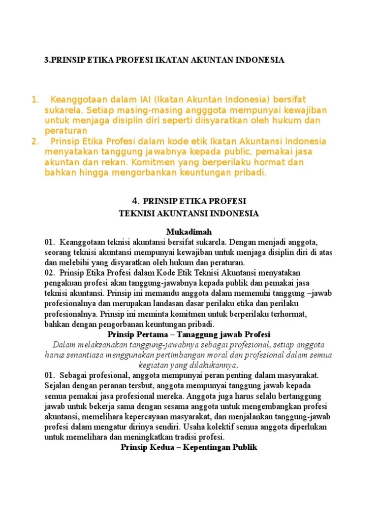 Prinsip Etika Profesi Teknisi Akuntansi – Belajar