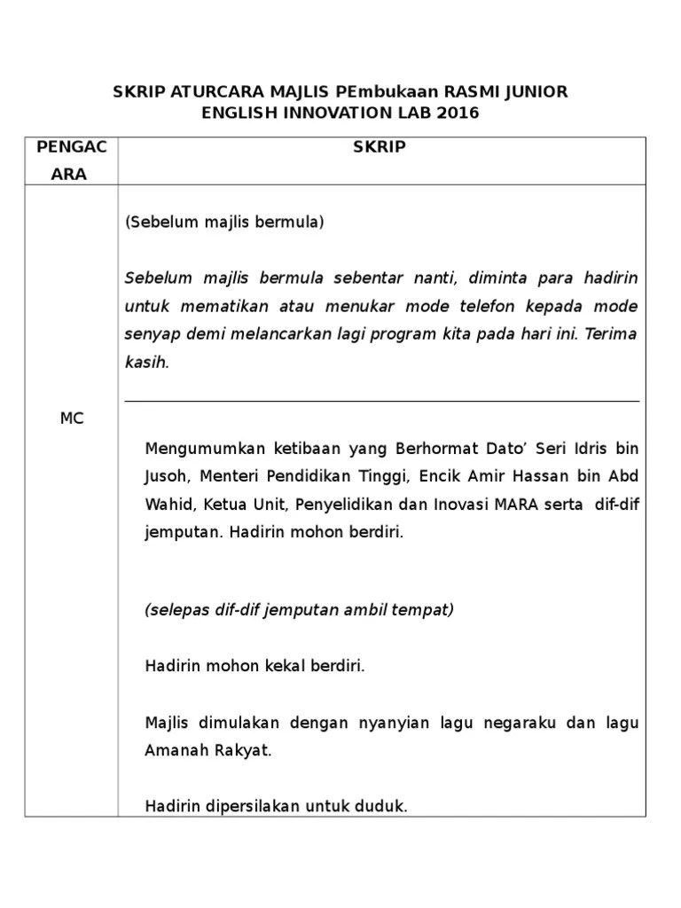 Examples of translating «aturcara» in context: Atur Cara In English Rylandcxt