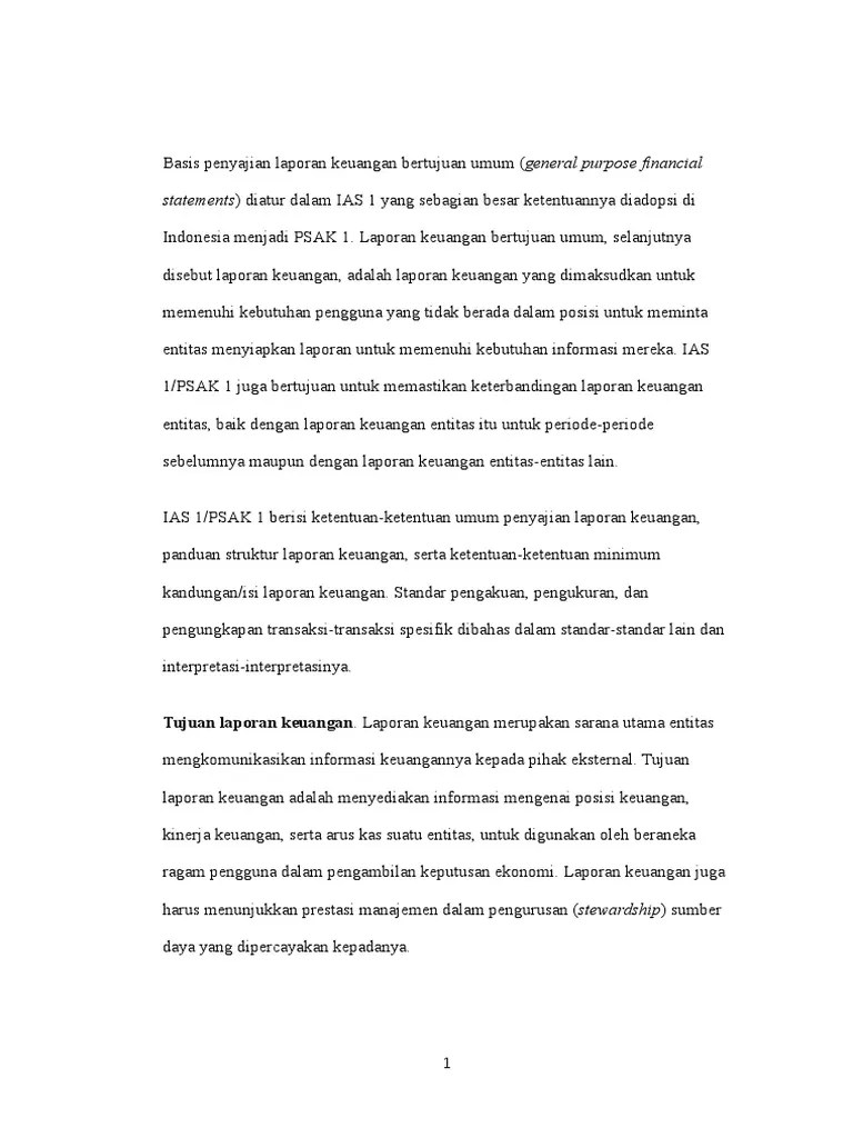 Basis Penyajian Laporan Keuangan Bertujuan Umum
